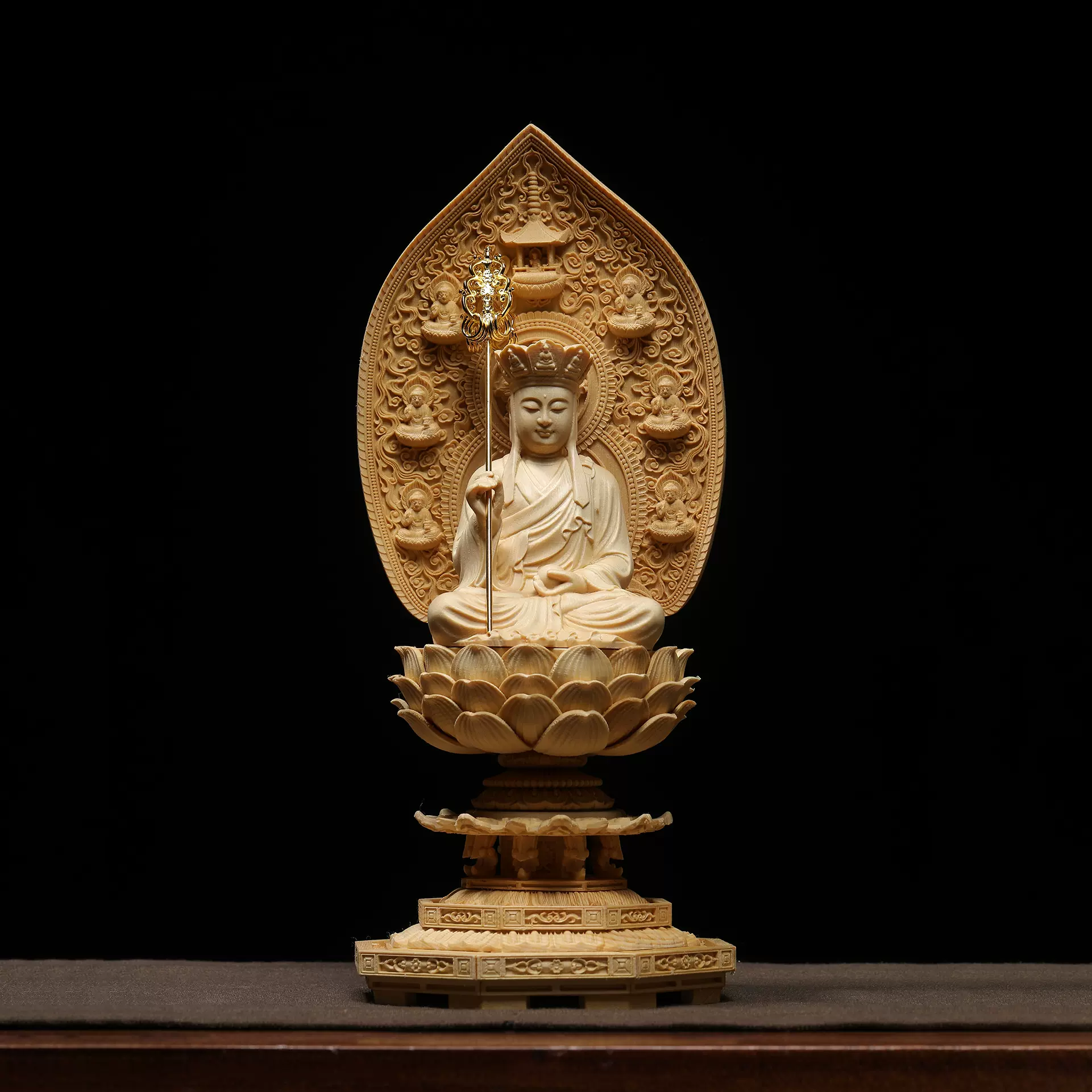 黃楊木手工關公擺件檜木雕武財神神像莆田木雕收藏品新中式家居