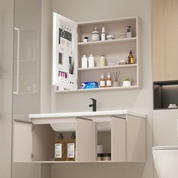 Moisture-proof and mildew-proof honeycomb aluminum ceramic integrated basin bathroom cabinet