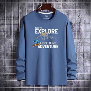 
Men's long-sleeved T-shirt trendy loose large-size T-shirt round neck top casual base shirt men's trendy