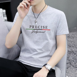 Summer High-Quality Short-Sleeved T-Shirt for Men, Casual Thin Letter Print Top, Half-Sleeve Trendy Versatile T-Shirt