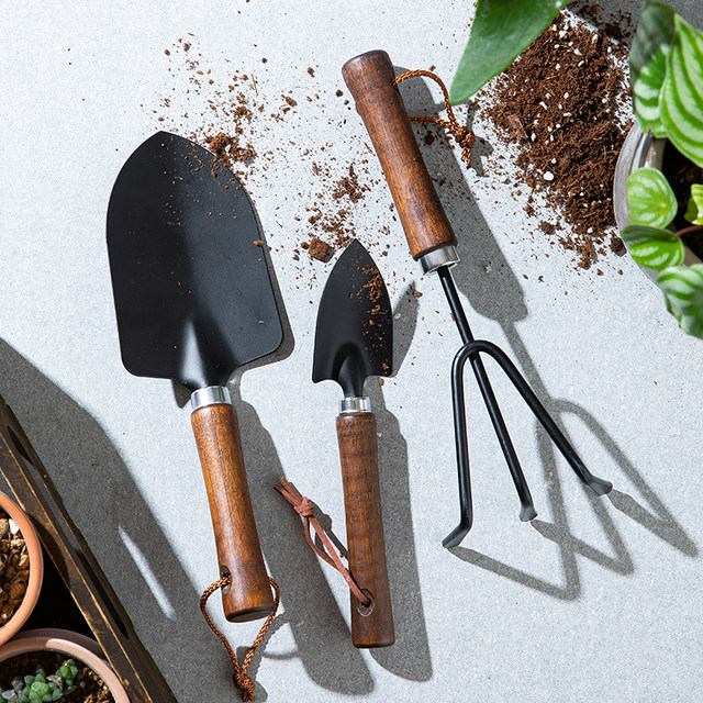Japanese ECHO flower planting tools, vegetables, and flowers, succulents, loosen soil, potted plants, three-tooth rake, iron shovel, gardening shovel
