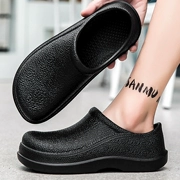 Giày Đầu Bếp Nam Mùa Xuân Slip-on Giày Da Lười Nam Chống Trơn Trượt Chống Thấm Nước Và Chống Dầu Làm Việc Nhà Bếp ngón Chân Cây Lau Nhà