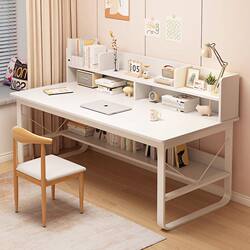 Majestic Computer Desk Desktop Home-Use Simple Modern Study Desk Student Study Table Bedroom Workstation with Bookshelf