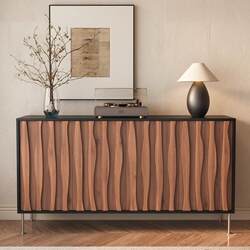 Wangkabe Striped Shoe Cabinet Integrated with the Wall, Vintage Home Entryway Large-Capacity Shoe Storage Cabinet