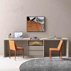 Yangman Italian-Style Minimalist Lacquered Desk for Home Use, Student Writing Desk, Simple Bedroom Extendable Computer Work Desk