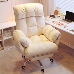Qinhua Computer Chair, Comfortable for Long Sitting, Home Lazy Sofa Chair, Office Chair with Reclining Backrest, Bedroom Gaming Chair