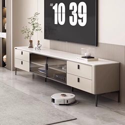 Yangman Tv Cabinet Modern Minimalist Living Room Home New Model Floor Cabinet Small Apartment Slate Solid Wood Tv Cabinet Coffee Table