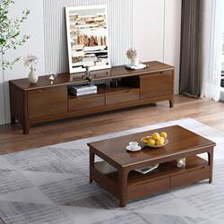 Yangman Solid Wood Tv Cabinet Modern Minimalist Living Room Coffee Table Tv Cabinet Combination Floor Cabinet Media Cabinet Storage Tv Cabinet