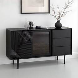 Yangman Nordic Sideboard Modern Minimalist Light Luxury Tea Cabinet Living Room Storage Cabinet Home Kitchen Black Cabinet