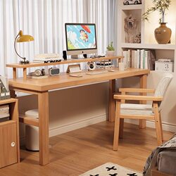 Zhaojiang Shijia Solid Wood Double Desk Desktop Computer Desk Student Home Study Desk Bedroom Gaming Desk