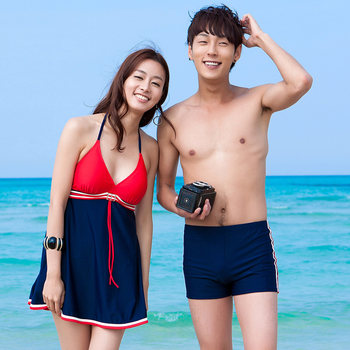 
Hot spring two-piece set plus size Korean style gathering swimsuit