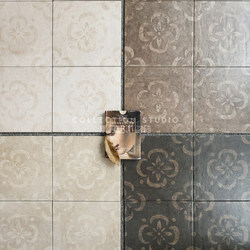 Medieval Style Dark Floral Retro Tiles for Balcony, Kitchen, Bathroom, Toilet, Non-Slip Floor Tiles, Homestay Courtyard, Antique-Style Tiles, Ceramic Tiles