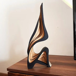 Wooden Three-Dimensional Curve Art Home Decoration Minimalist Irregular Shape Desktop Ornament