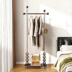 Bedroom Floor-Standing Clothes Rack 2026 New Model Movable Room End-Of-Bed Clothes Hanger Stainless Steel Coat Rack