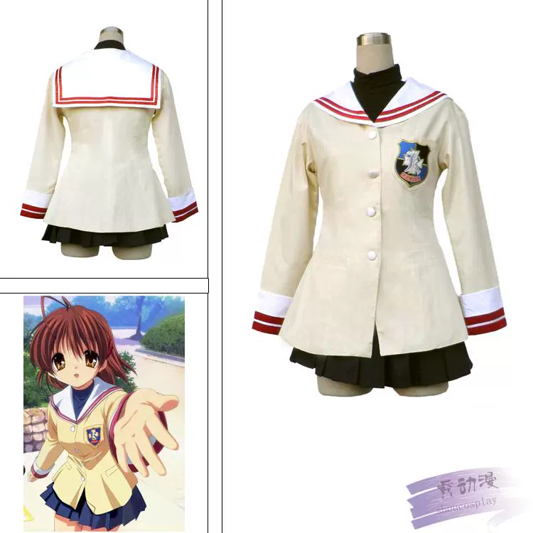Cosplay服装团子大家族clannad 光坂高中1年级女装校服 蓝章 Cosplay服装团子大家族clannad 光坂高中1年级女装校服 蓝章