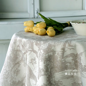 French European and American retro rural INS beige household high -end dining coffee table cloth cloth art tablet decoration