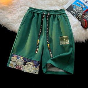 
Men's ice silk shorts new summer large-size casual pants trendy thin five-point pants men's loose beach pants