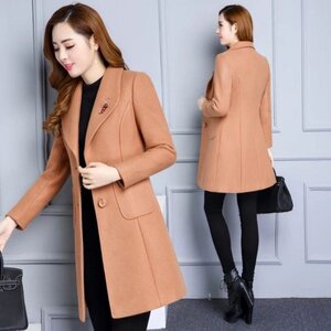 Short Mao woolen outer set female 2024 autumn and winter new Korean medium -length slim slimming thin woolen coat mothers dress jacket
