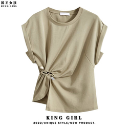 Klng Girl Nepravidelné Tričko Dámské Léto 2023 Nový Jedinečný Design Tričko Sense Niche Trend Bez Rukávů