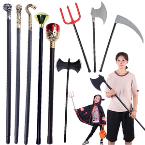1 1 Halloween prop, beef, cow fork big ax big ax, sickle red demon fork king cable snake head skull cane

