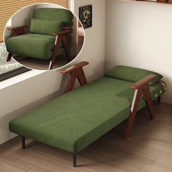 Single Sofa Bed Foldable Dual-Use 2026 Long-Term Sleeping Solution for Small Apartments Multifunctional Solid Wood Sofa Bed Chair Combo