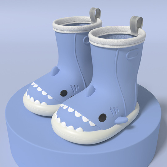 Stivale Pioggia Bambino In Pvc Trasparente Con Calza Tubolare Cane Blu E Collare Nylon Art 197 2 Cane Blu