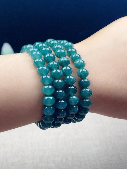 Piedra Natural De Jade Azul Oscuro, Cuentas Redondas Hechas A Mano Para La Fabricación De Joyas, Pulseras Versátil DIY, Collar De 15 ", Venta Al Por Mayor, 6/8/10/12MM - AliExprs