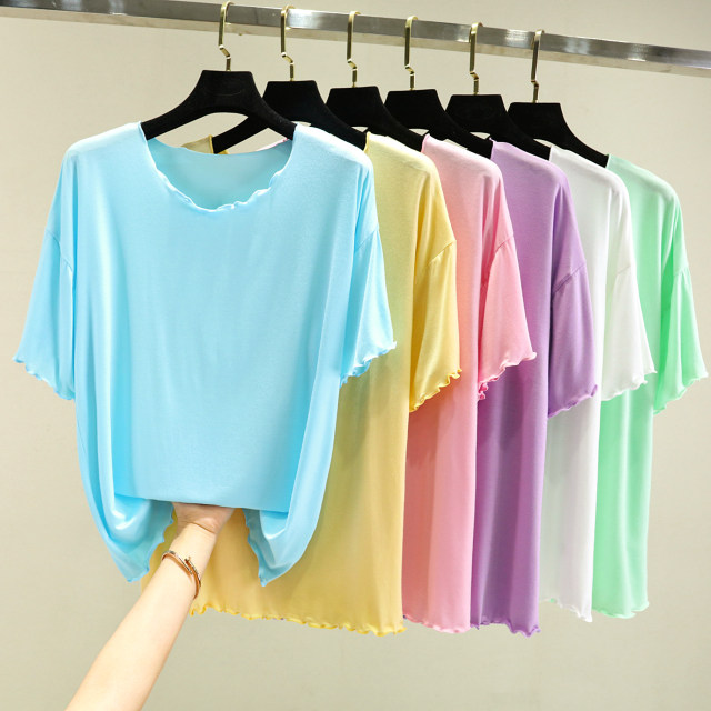 All Match Slimming Solid Color Bottoming Shirt Womens Tops Women