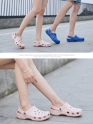 Chính Hãng Y Tá Croc Giày Nữ Mùa Hè Bằng Phẳng Giày Đi Biển Cặp Đôi Size Lớn Giày Sandal Nam Áo Khoác Ngoài Jelly Vườn Xăng Đan