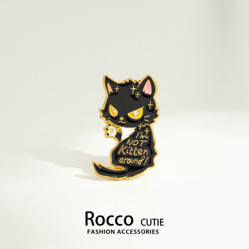 Brooch cartoon cute kitten metal badge accessories men and women schoolbags pin jewelry trendy and versatile