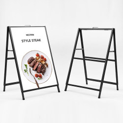 A-Type Display Stand, Vertical Floor-Standing Poster Kt Board Advertisement, Outdoor Foldable A-Frame Promotional Portable Display Stand