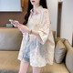 Large size women's fat mm thin short-sleeved shirt for women in summer new Korean loose and versatile mid-length sunscreen shirt
