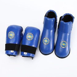 New Itf Adult and Children's Taekwondo Protective Gear Competition Hand and Foot Protectors, Four-Piece Set, Red and Blue, Special Use