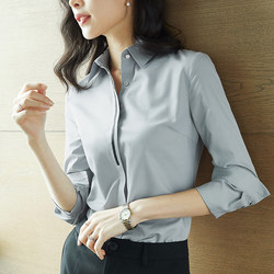 Elegant Professional Women's White Shirt Suit 2025 New Style Interview Work Attire Formal Business Shirt