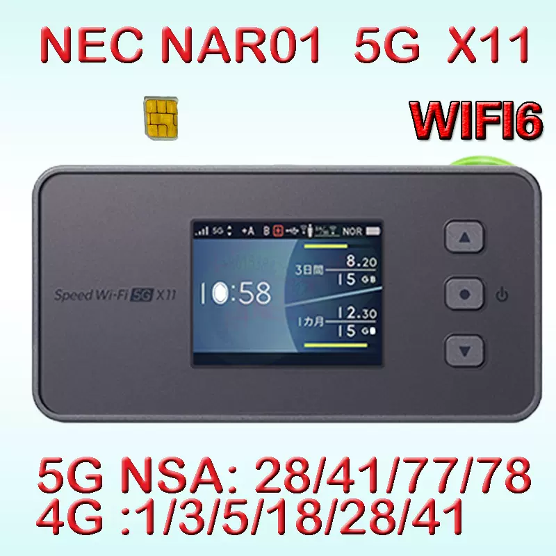 NEC NAR01 Speed WiFi 5G X11路由器4g隨身WIFI6全網通插卡託行動-Taobao
