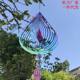 Nordic 3D style mandala stainless steel mirror light rotating wind spin home gardening pendant metal water drop wind chime