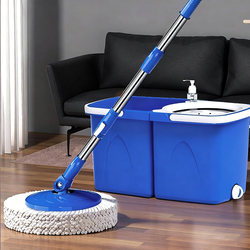 Jingbang Mop Rod Rotating Universal Hands-Free Lazy Household Mopping Tool Automatic Water-Wringing Mop Bucket