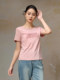Yizhi Manor 2025 summer new pink loose short short sleeve T-shirt base shirt embroidered women's top 2251501