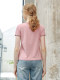Yizhi Manor 2025 summer new pink half-sleeved short loose meat-covered embroidered T-shirt short-sleeved T-shirt for women
