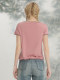 Yizhi Manor 2025 summer Korean version pink embroidered modal cotton casual T-shirt short-sleeved loose slim T-shirt for women
