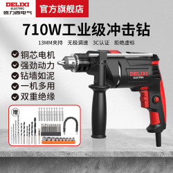 Delixi Electric Impact Drill Multifunctional Hand Drill Household 220V Hand Drill Small Electric Hammer Electric Screwdriver