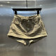 The same style as 2025 summer new pleated denim skirt for internet celebrities hot girl side zipper khaki A-line skirt