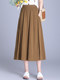 Asymmetric casual skirt Comfortable loose skirt 2025 summer new high-waist A-line skirt mid-length pocket skirt