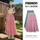 High-waisted temperament plaid cake skirt for women in summer new products black ears half-body long skirt versatile Korean design ins