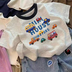 Baby T-Shirt Short-Sleeved Pure Cotton 2026 New Summer Children's Popular Car-Themed Boys' and Girls' Stylish Summer Tops T-Shirt