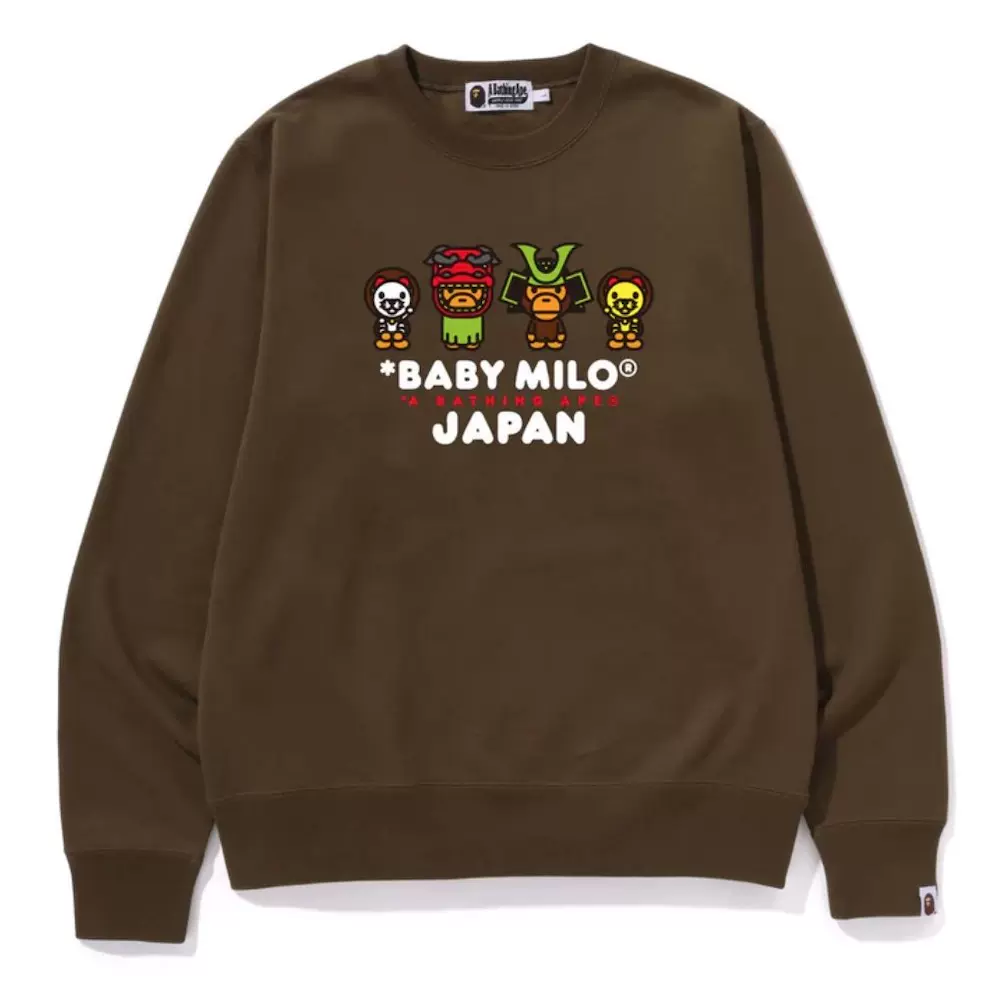 BAPE 狮头小猿字母圆领套头卫衣休闲潮牌日本代购BABY MILO-Taobao