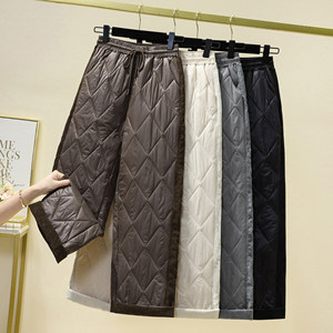 
Foreign trade export brand clearance thin down cotton pants for women in winter large size casual cotton warm fashionable wide-leg pants