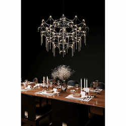 Italian Minimalist Light Luxury Home Living Room Chandelier Dining Room Lighting Crystal Lamp Stainless Steel Branch-Shaped Art Lighting