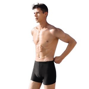 Swimming trunks Men 2023 new boys swimsuit large size professional anti -embarrass swimming trunks swimming hats three -piece set
