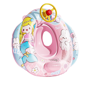 Children's swimming ring thickened anti-sided rollover life buoy for boys and girls assisted swimming equipment for babies and babies safely sitting on the ring